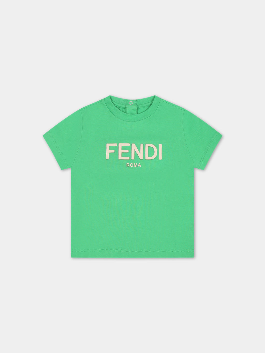 T-shirt verde per neonati con logo